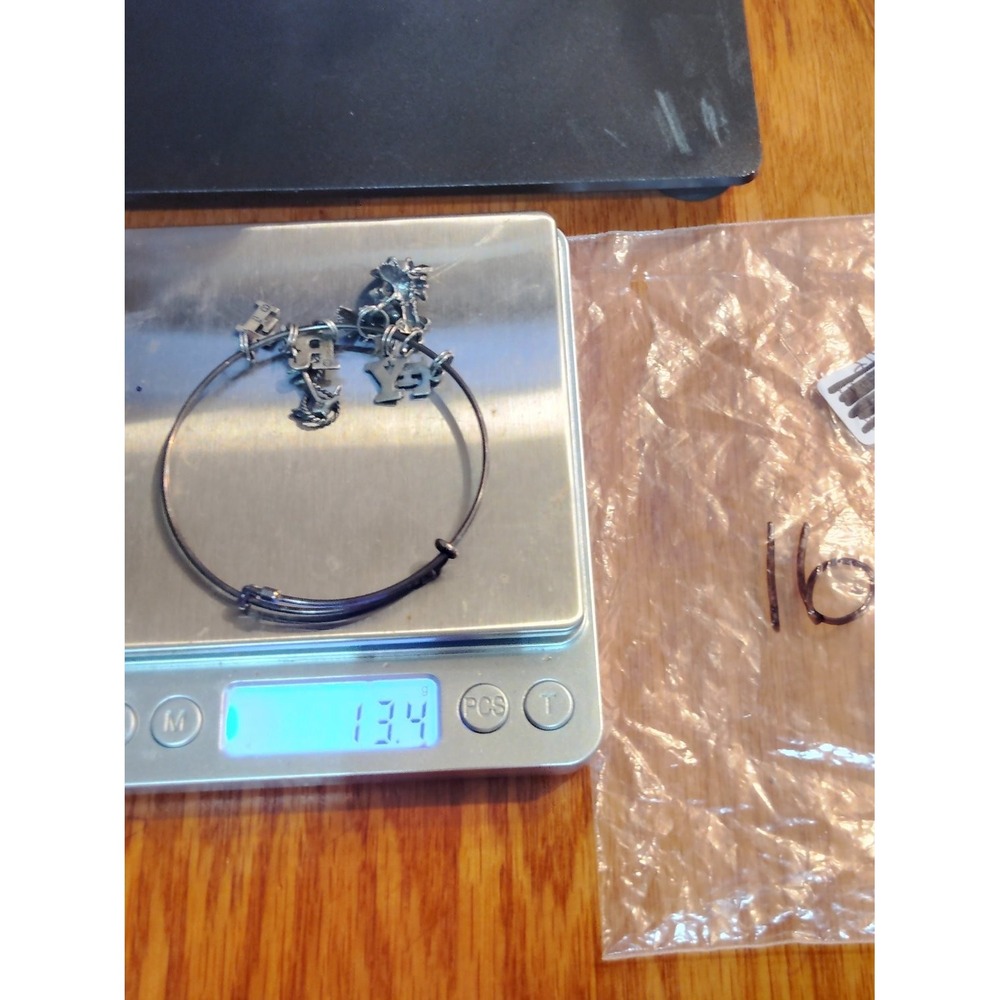 925 Expandable Wire Bangle Bracelet Anchor Lobster Moose 13.4g 7.25 in Inner